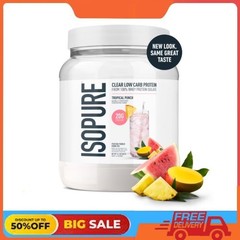 Isopure Clear Low Carb 100% Whey Protein Isolate Powder, 16 Servings