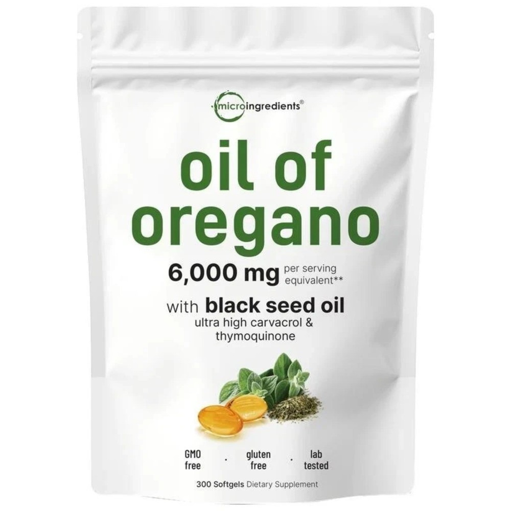 2-in-1 Oil of Oregano & Black Seed Softgels–with Carvacrol for Immune & Wellness