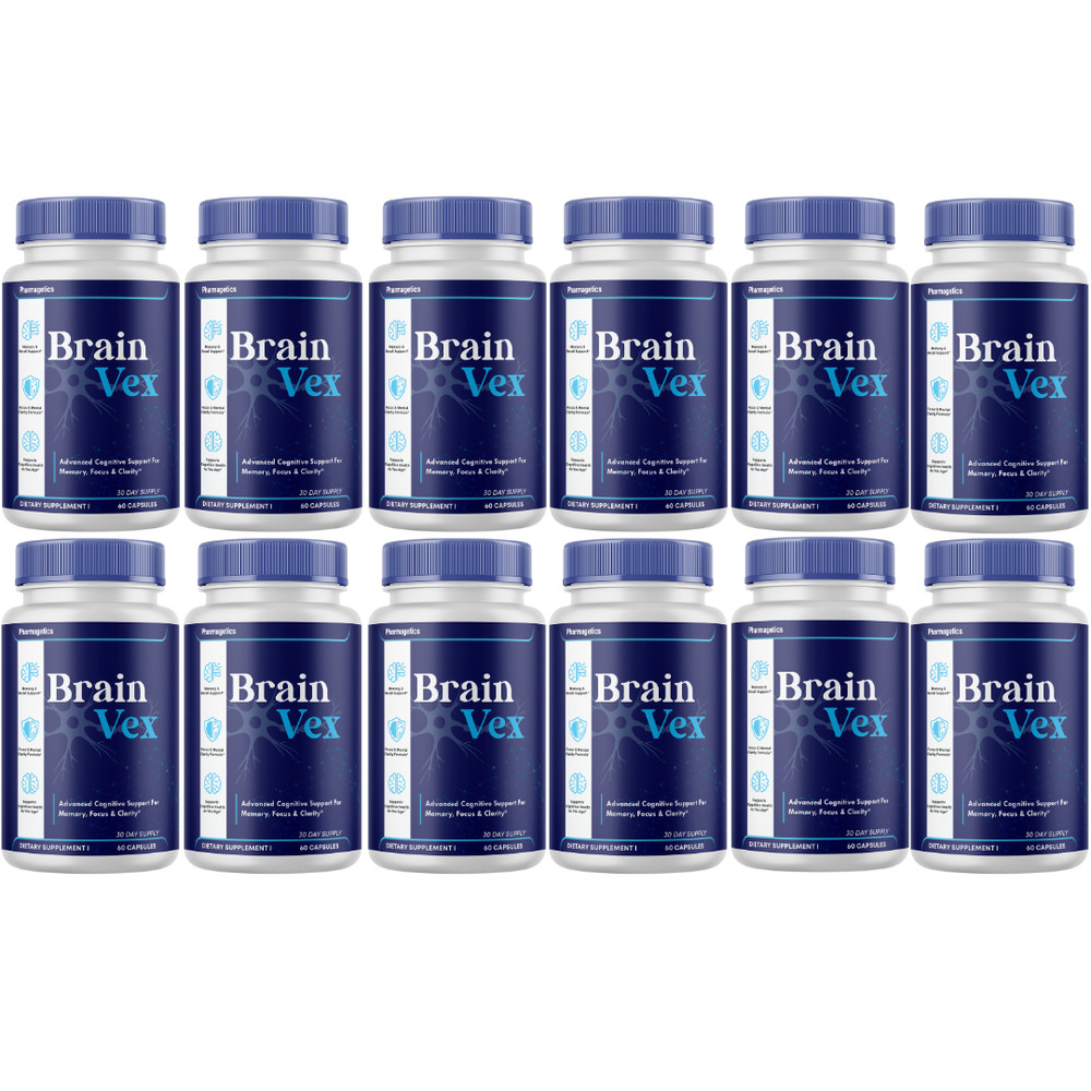 Brain Vex Memory Focus Supplement Cognitive Support Formula w/Bacopa 12 Bottles