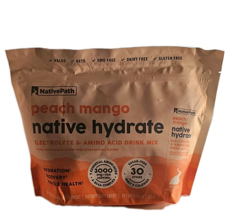 Delicious Peach/Mango Electrolyte Powder with BCAAs – 30 Servings. Exp 9/2026