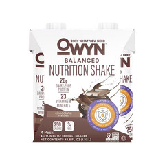 OWYN Complete Nutrition 20g Protein Shake, Chocolate, 11.15 fl oz, 4 Count