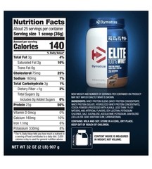 Dymatize Elite 100% Whey Protein Powder Rich Chocolate Gluten-Free 32 oz