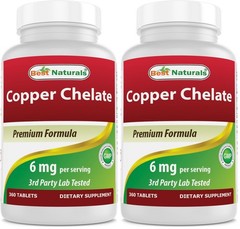 Copper Chelate 6 mg – 360 Tablets, Pack of 2 – Supports Immune Health & Energy