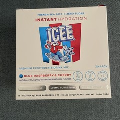 ICEE Instant Hydration Electrolyte Drink Mix 30 Pack Blue Raspberry & Cherry