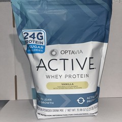 Optavia Active Whey Protein Vanilla Drink Mix 30 Servings 24g Protein Exp 3/27