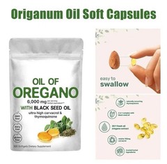 2 in 1 Oil of Oregano & Black Seed Softgels Count with Carvacrol,Immune Support