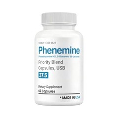 Phenemine37.5 Fast Fat Burner Weight Loss Appetite Suppressant 60ct (1-3 PACK)