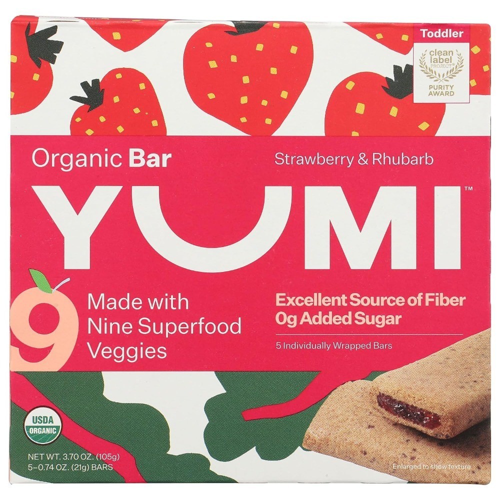 Organic Strawberry Rhubarb Bars for Toddlers, 3.7 Ounce