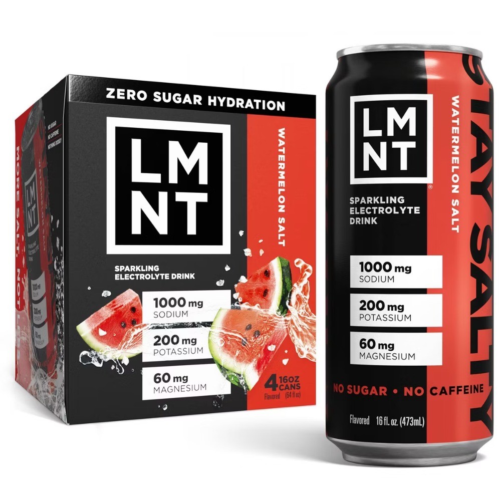 LMNT Watermelon Zero-Sugar Electrolytes Sports Drink – 4pk/16 fl oz