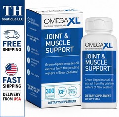 OmegaXL Joint & Muscle Support 300 Softgels Green Lipped Mussel Oil