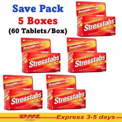 5x 60 Tablet Stresstabs 600 Vitamin Iron Minerals High Relieve Stress Zinc