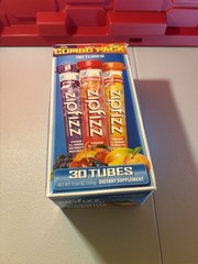 Zipfizz Energy Drink Mix Combo Pack 30 Count Grape Fruit Punch Peach Mango