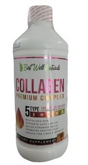 BEST WELL LIQUID HYDROLIZED COLLAGEN 5 TYPE FOR SKIN WRINKLES & LINES 16 fl Oz
