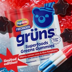 Grüns Limited Time Flavor Firecracker Sugar-Free Adult Greens – 240g/12 Servings