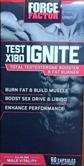 3 FORCE FACTOR TEST X180 IGNITE TOTAL TEST BURN FAT SUPPLEMENT 60 X3 180 CAPSULE