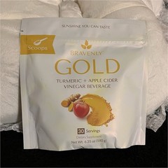 Bravenly Gold Turmeric Apple Cider Vinegar Powder 30 Servings Apple Flavor