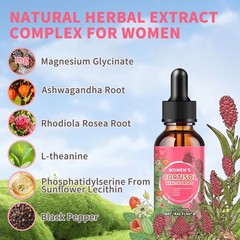 Cortisol Supplements for Women – Liquid Drops with Ashwagandha & L-Theanine, Moo