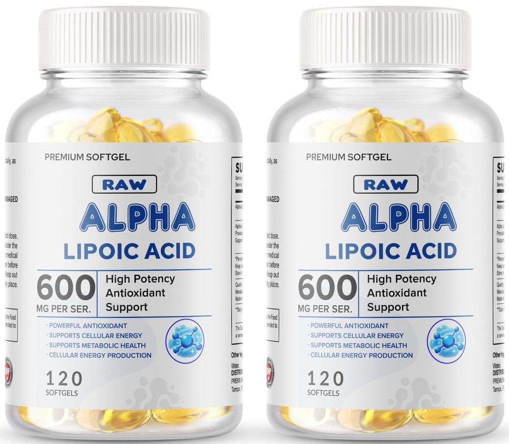 Alpha Lipoic Acid – 600mg Per Serving – 240 Softgels 2 Bottles 120 Each
