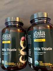 2 BOTTLELS Gaia Herbs Milk Thistle Seed 120 Veg Caps Exp 5/28 Liver Detox