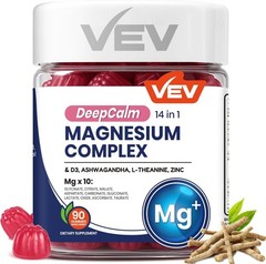 VEV 14|in|1 Magnesium Complex Gummies –L|Theanine,Cortisol Supplements for Wome.