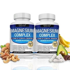 3X Toplux Nutrition Magnesium Complex 1000mg Supports 8 Elemental Magnesium