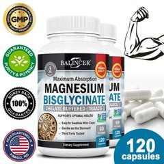Magnesium Bisglycinate 400mg 120 Capsule Promote Muscle Bone Health Boost Immune