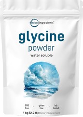 Glycine Powder, 1KG 2.2 Pounds, Glycine 1000mg Per Serving, Water Soluble and…