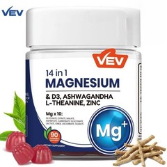 VEV 14-in-1 Magnesium Gummies with Ashwagandha, L-Theanine, Vitamin D3 & Zinc