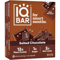 IQBAR Salted Chocolate Protein Bars – Vegan Energy Bars – High Fiber Ve