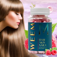WEEM Hair Skin And Nails Gummies – Supports Healthy Hair – Vegan Biotin Vitamins