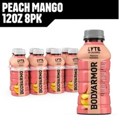 BODYARMOR Lyte Peach Mango Electrolyte Sports Drink, 12 fl oz, 8 Pack Bottles