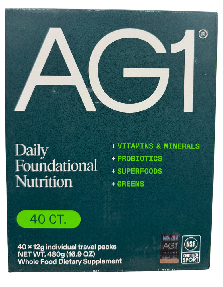 AG1 40ct Daily Foundational Nutrition Travel Packs, Exp:08/26