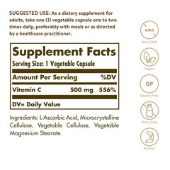 Solgar Vitamin C 500 mg, 250 250 Count (Pack of 1), Standard Packaging