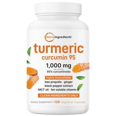 Pure Turmeric Curcumin 1000mg 120 Veggie Caps 95% Curcuminoids Black Pepper