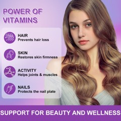 1/2/4 Pack Vitamatic Biotin Gummies 12000 mcg for Stronger Hair Skin Nails Vegan
