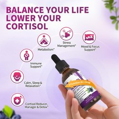 Cortisol Supplements for Women & Men, 10-In-1 Cortisol Reducer Detox 2oz